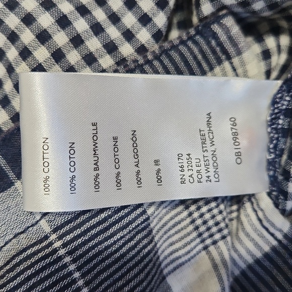 ANTHROPOLOGIE Pilcro The Bo Boyfriend Flannel Gingham Navy Blue Shirt | Size M/L - Picture 9 of 11